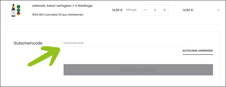 Füge den Breathe Organics Couponcode im Warenkorb ein Deinen Breathe Organics Gutschein aktivierst du im Warenkorb