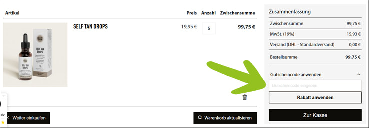 Aktiviere den DAYTOX Gutschein im Warenkorb Den DAYTOX Rabatt Code kannst du im Warenkorb verwenden