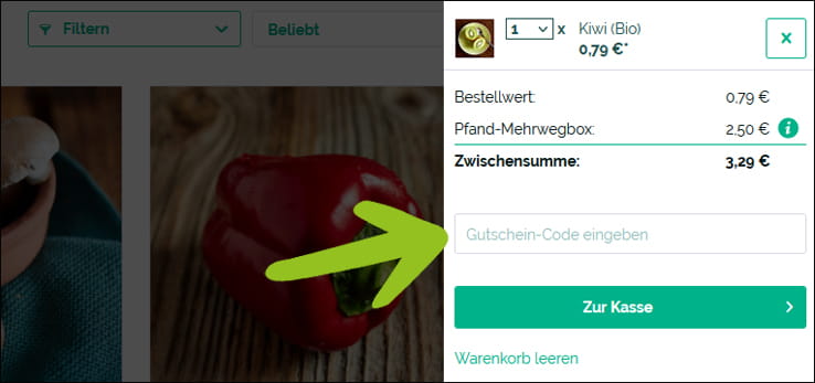 Deinen Frischepost Gutscheincode kannst du im Warenkorb einlösen Aktiviere den Frischepost Gutschein im Warenkorb