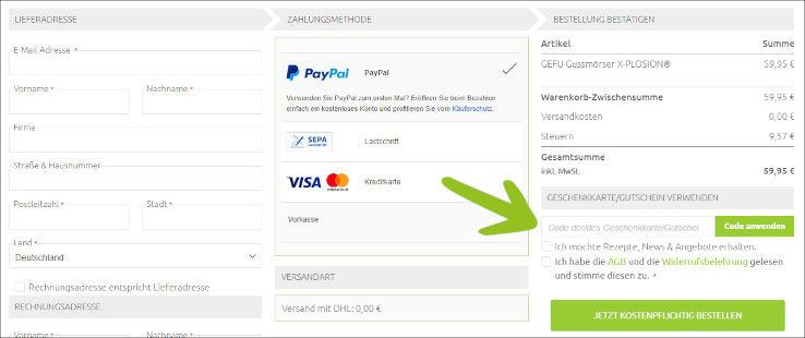 Deinen Spicebar Gutschein löst du an der Kasse ein Den Spicebar Gutscheincode an der Kasse eingeben