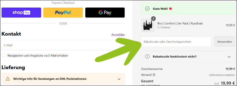 ZOCKN Rabattcode hier anwenden ZOCKN Rabattcode im ersten Bestellschritt einlösen